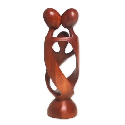 Alternate image for Hand Crafted Wood Family Statuette from Bali Family Spiral