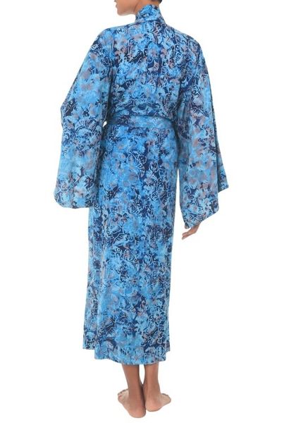 Alternate image for Batik Patterned Robe Sapphire Dreams