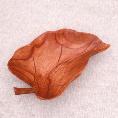 Alternate image for Suar Wood Leaf Catchall Crafted in Indonesia Floating Leaf