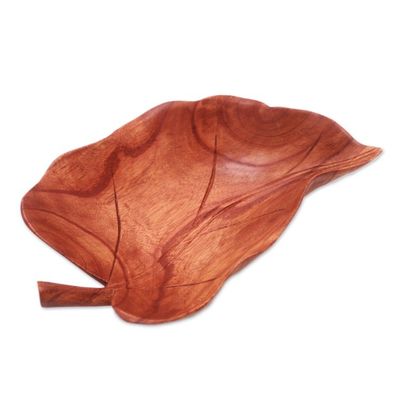 Alternate image for Suar Wood Leaf Catchall Crafted in Indonesia Floating Leaf