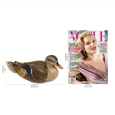 Alternate image for Hand Painted Wood Female Mallard Duck Statuette from Bali Elegant Mallard