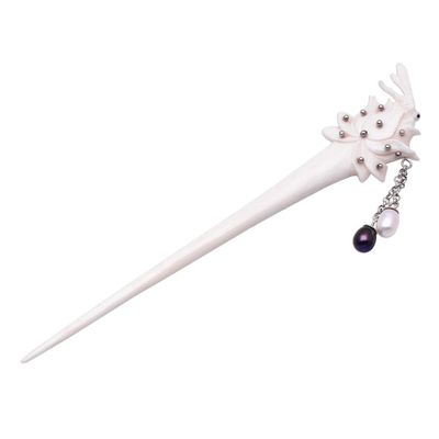 Alternate image for Bone and Cultured Pearl Dragonfly Hair Pin from Bali Dragonfly Home