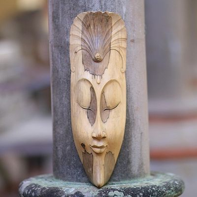 Main image for Wood Mask from Indonesia Mask with Flower