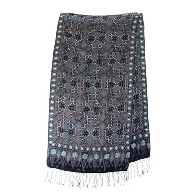 Alternate image for Fair Trade Batik Silk Patterned Blue Shawl Java Starlight