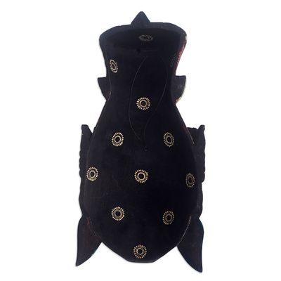 Alternate image for Handcrafted Batik Pule Wood Rama Mask with Bird Detail Powerful Rama