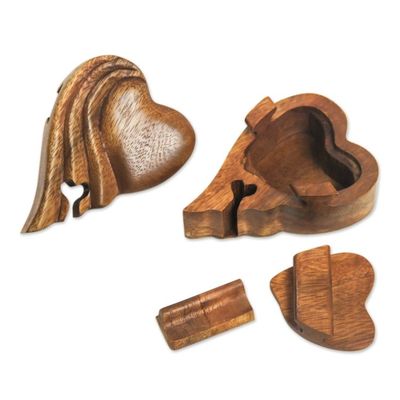 Alternate image for Heart-shaped Wood Puzzle Box Flying Heart