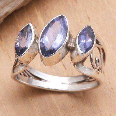 Alternate image for Amethyst and Sterling Silver Cocktail Ring Spark