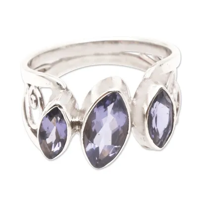 Alternate image for Amethyst and Sterling Silver Cocktail Ring Spark