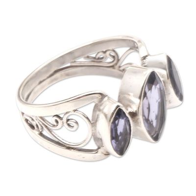 Alternate image for Amethyst and Sterling Silver Cocktail Ring Spark