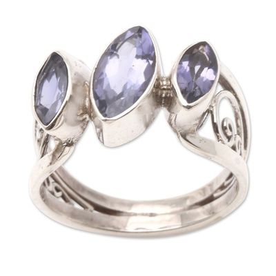 Alternate image for Amethyst and Sterling Silver Cocktail Ring Spark