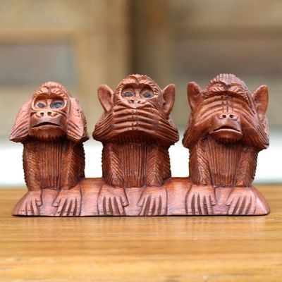 Main image for Wood Sculpture from Indonesia Three Wise Monkeys