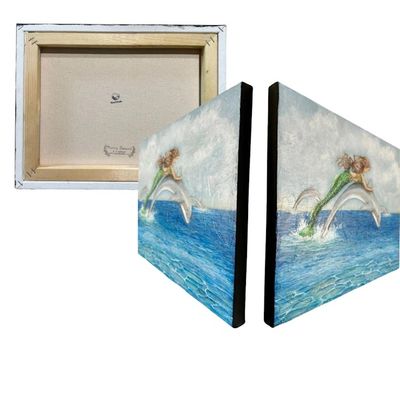 Alternate image for Mermaid and Dolphin Acrylic Painting