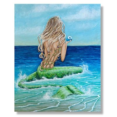 Alternate image for Mermaid at Sea Acrylic Painting