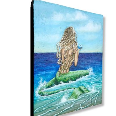 Alternate image for Mermaid at Sea Acrylic Painting