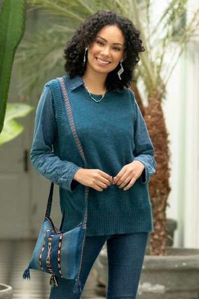 Main image for Sweater Vest in 100 Baby Alpaca Everyday Cozy in Teal