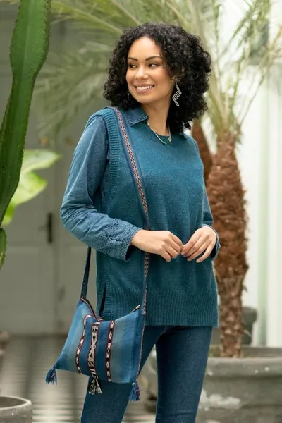 Alternate image for Sweater Vest in 100 Baby Alpaca Everyday Cozy in Teal