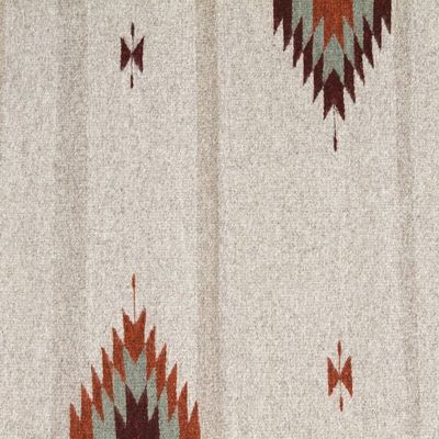 Alternate image for Handwoven Geometric Grey and Brown Zapotec Wool Runner 2x6 Chocolate Gleams