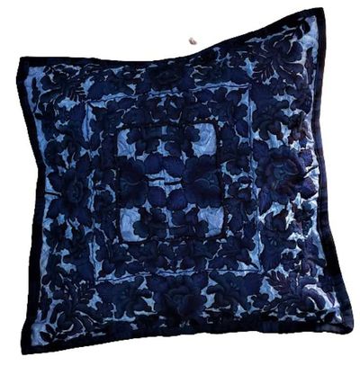 Alternate image for Vivid Blue Embroidered Guatemalan Throw Pillow Cover
