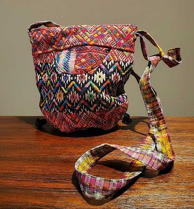 Alternate image for Handmade Colorful Guatemalan Embroidered Crossbody Bag
