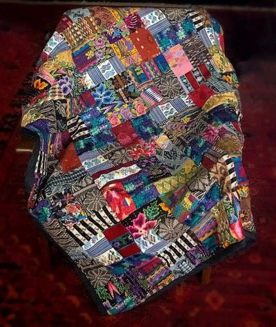 Alternate image for Mixed Huipile Hand-Woven Lap Blanket or Throw