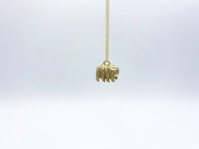 Alternate image for Bronze Tardigrade Necklace on 14k Gold Filled Chain