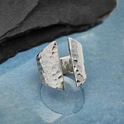 Image for Adjustable Hammered Shield Ring