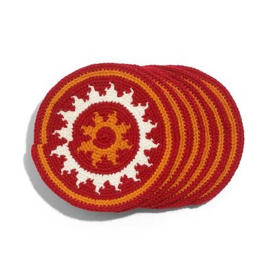 Image for Wayúu Coasters– Sol Rojo