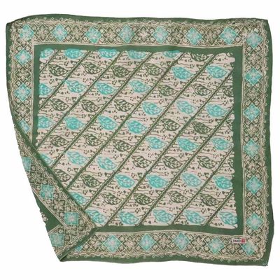 Alternate image for Batik Bandana, Soft Lightweight Cotton, Leaf Lovers, Hand Dyed, Lime Cream