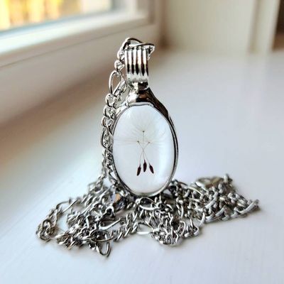 Main image for Dandelion Necklace, Wish Jewelry, Dandelion Seed Jewelry, 3 Seeds, Three Wishes
