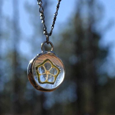 Alternate image for Okra Pendant Necklace, Unique Foodie Pendant, Chef Necklace, Glass not Resin, Gift for Cook or Kitchen Lover