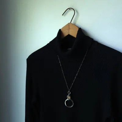 Alternate image for Magnifying Glass Necklace, Handmade Artisan Magnifier Pendant, Multicolored Iridescent Glass Accent