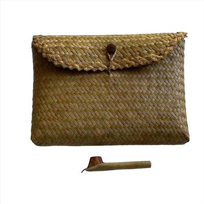 Main image for Gift Set of Handwoven Pouch and Canting Wax and Dye Tool, Handwoven Natural Bag, Gift for Her