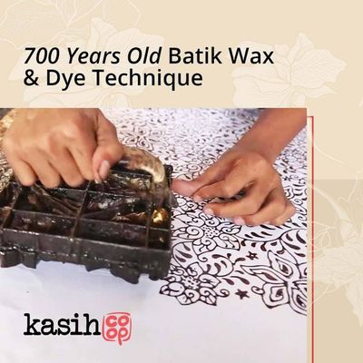 Alternate image for Handmade Batik Scarf, Soft Cotton, Frangipani, Kamboja, Yellow, Brown, Cream, Fall, Autumn