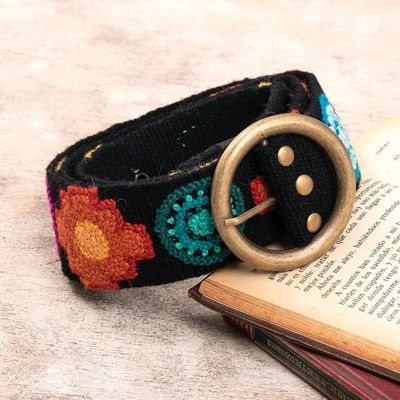 Alternate image for Inca-Themed Colorful Embroidered Wool Belt from the Andes Dawn Star