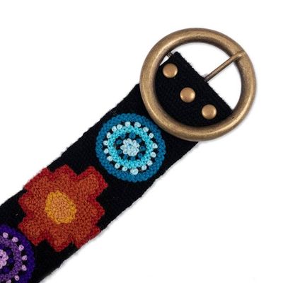 Alternate image for Inca-Themed Colorful Embroidered Wool Belt from the Andes Dawn Star