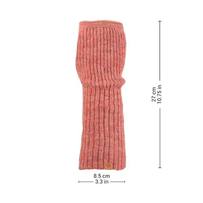Alternate image for Knit Alpaca and Wool Blend Fingerless Mitts in Coral Red Coral Epoch