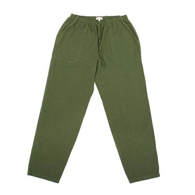Alternate image for Woven Mens 100 Cotton Pants Dyed in a Laurel Green Hue Washed Laurel