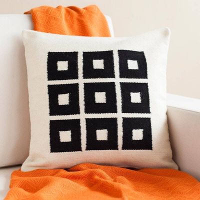 Alternate image for Handwoven Square Pattern Wool Cushion Cover from Peru Chic Windows