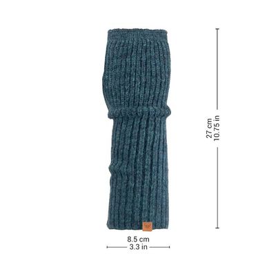 Alternate image for Knit Alpaca and Wool Blend Fingerless Mitts in Peacock Green Peacock Epoch