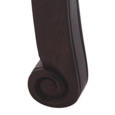 Alternate image for Mohena Wood and Red Leather Bench from Peru Majestic Seat