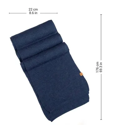 Alternate image for Knit Alpaca Blend Scarf in Indigo Blue Shade from Peru Cozy Indigo