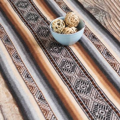 Alternate image for Earth Tone Alpaca-Blend Table Runner Mountain Range