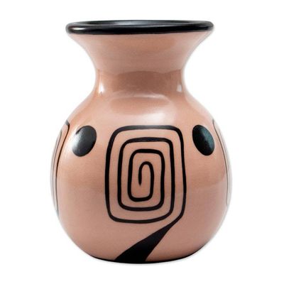 Alternate image for Modern Chulucanas Ceramic Decorative Vase with Spiral Motifs Spiral of Time