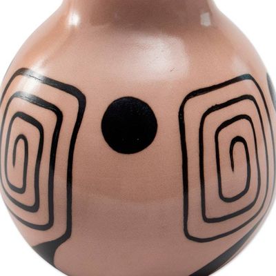 Alternate image for Modern Chulucanas Ceramic Decorative Vase with Spiral Motifs Spiral of Time
