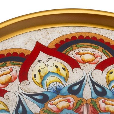 Alternate image for Artisan Crafted Reverse-Painted Glass Tray Healing Colors