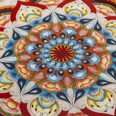 Alternate image for Artisan Crafted Reverse-Painted Glass Tray Healing Colors