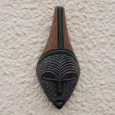 Alternate image for Handmade African Mahogany Wood Mask Elinam