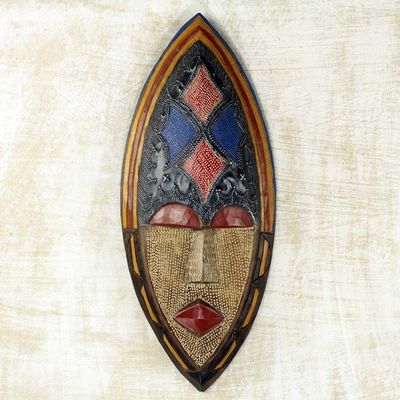 Alternate image for West African Artisan Crafted Sese Wood Wall Mask Adepa