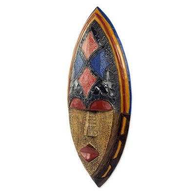 Alternate image for West African Artisan Crafted Sese Wood Wall Mask Adepa