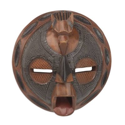 Alternate image for Hand Carved Wood and Embossed Aluminum Mask Wandering Star